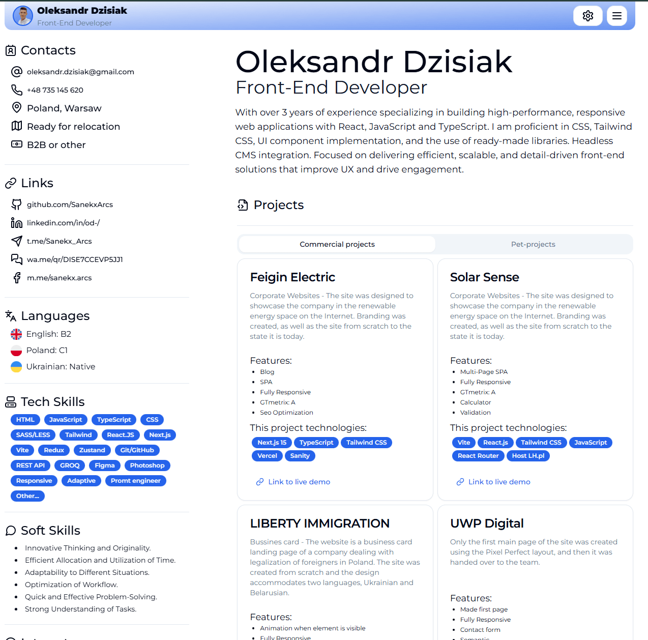 Digital Resume screenshot 3